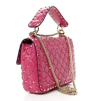 Valentino Nappa Medium Rockstud Spike Shoulder Bag Deep Cyclamin -FINAL SALE NO RETURNS