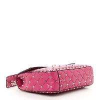 Valentino Nappa Medium Rockstud Spike Shoulder Bag Deep Cyclamin -FINAL SALE NO RETURNS