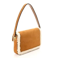 Gucci Suede Shearling Horsebit Mini 1955 Shoulder Bag Honey Beige Milk -FINAL SALE NO RETURNS