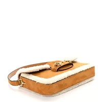 Gucci Suede Shearling Horsebit Mini 1955 Shoulder Bag Honey Beige Milk -FINAL SALE NO RETURNS