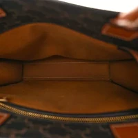 Celine Triomphe Canvas Calfskin Small Vertical Cabas Tan -FINAL SALE NO RETURNS