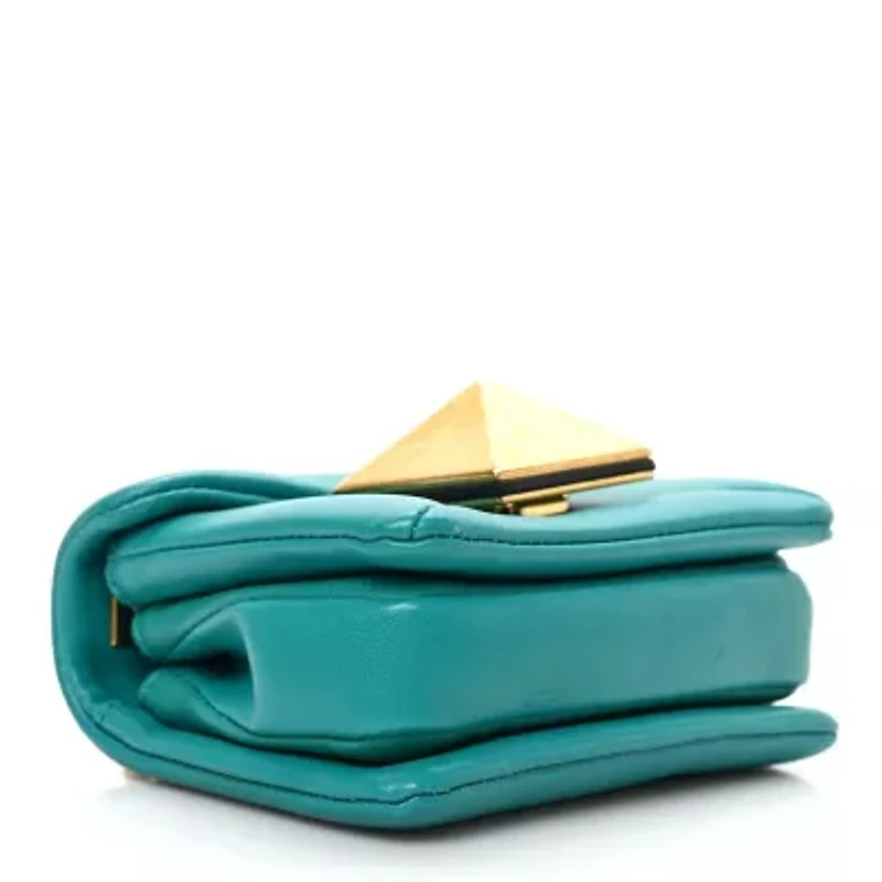 Valentino Nappa Micro One Stud Chain Bag Ultra Marine Green -FINAL SALE NO RETURNS