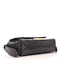 Givenchy Calfskin Crocodile Embossed Mini Eden Top Handle Storm Grey -FINAL SALE NO RETURNS
