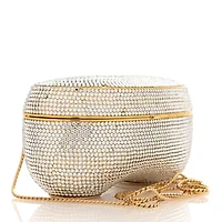 Judith Leiber Crystal Kidney Bean Minaudiere Clutch Gold -FINAL SALE NO RETURNS
