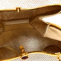 Judith Leiber Crystal Kidney Bean Minaudiere Clutch Gold -FINAL SALE NO RETURNS