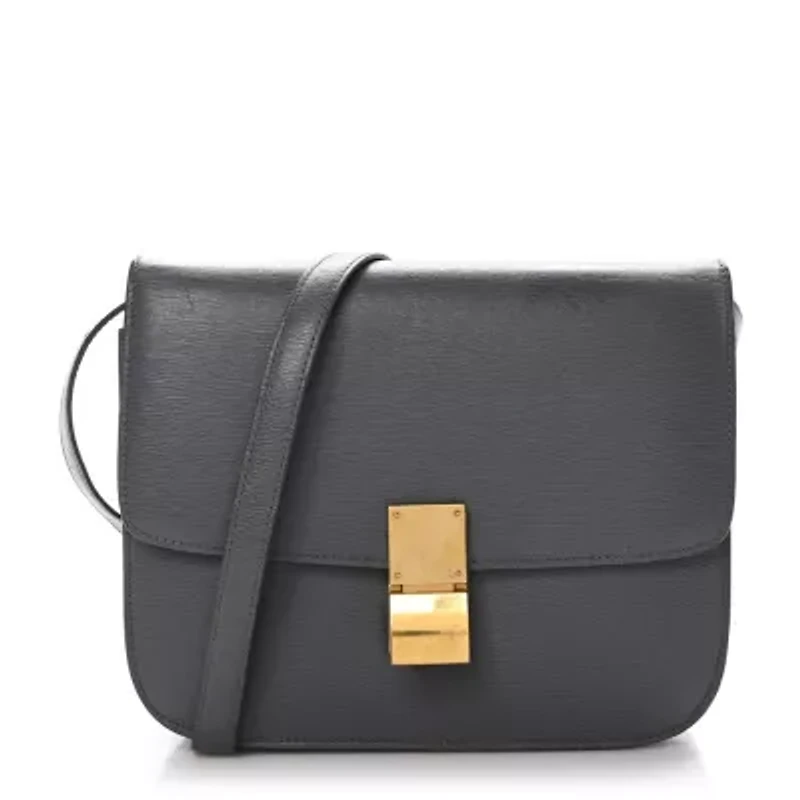 Celine Liege Calfskin Medium Classic Box Flap Bag Grey -FINAL SALE NO RETURNS