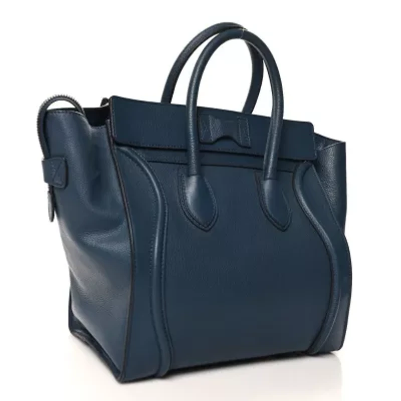 Celine Drummed Calfskin Mini Luggage Orage -FINAL SALE NO RETURNS