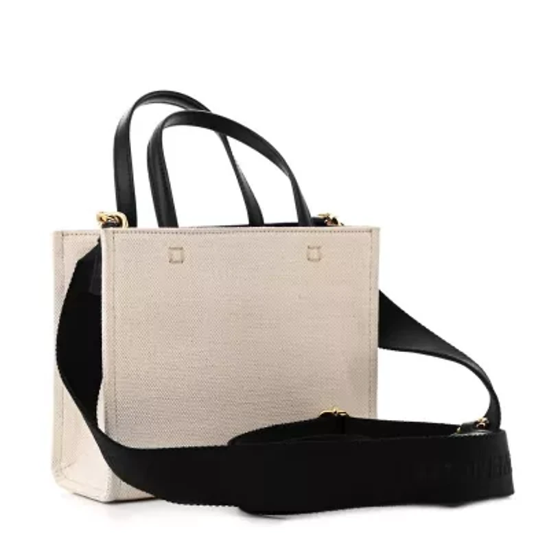 Givenchy Canvas Mini Bond Shopper Tote White Black -FINAL SALE NO RETURNS