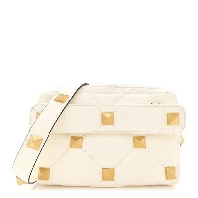 Valentino Nappa Roman Stud Crossbody Ivory -FINAL SALE NO RETURNS