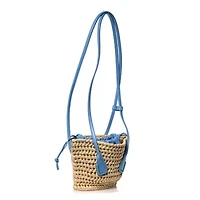 Bottega Veneta Raffia Calfskin Small Arco Basket Windswept -FINAL SALE NO RETURNS