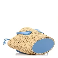 Bottega Veneta Raffia Calfskin Small Arco Basket Windswept -FINAL SALE NO RETURNS