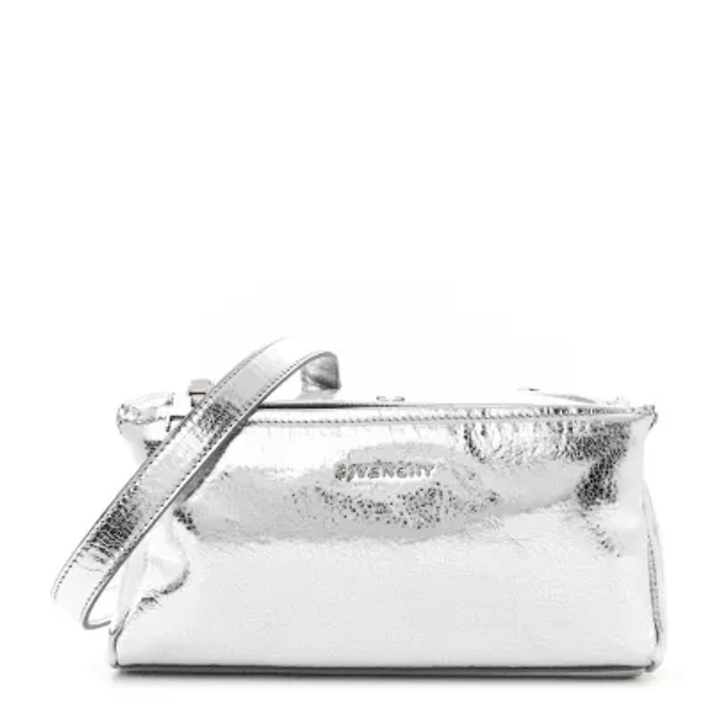 Givenchy Metallic Lambskin Mini Pandora Silvery -FINAL SALE NO RETURNS