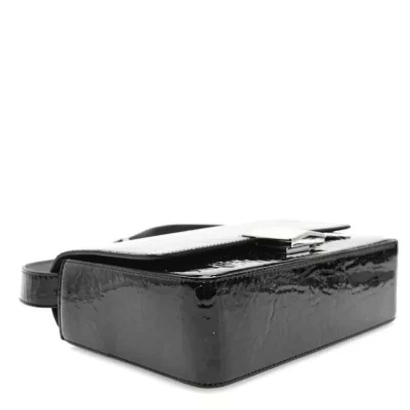 Givenchy Patent Textured Goatskin Medium 4G Shoulder Bag Black -FINAL SALE NO RETURNS