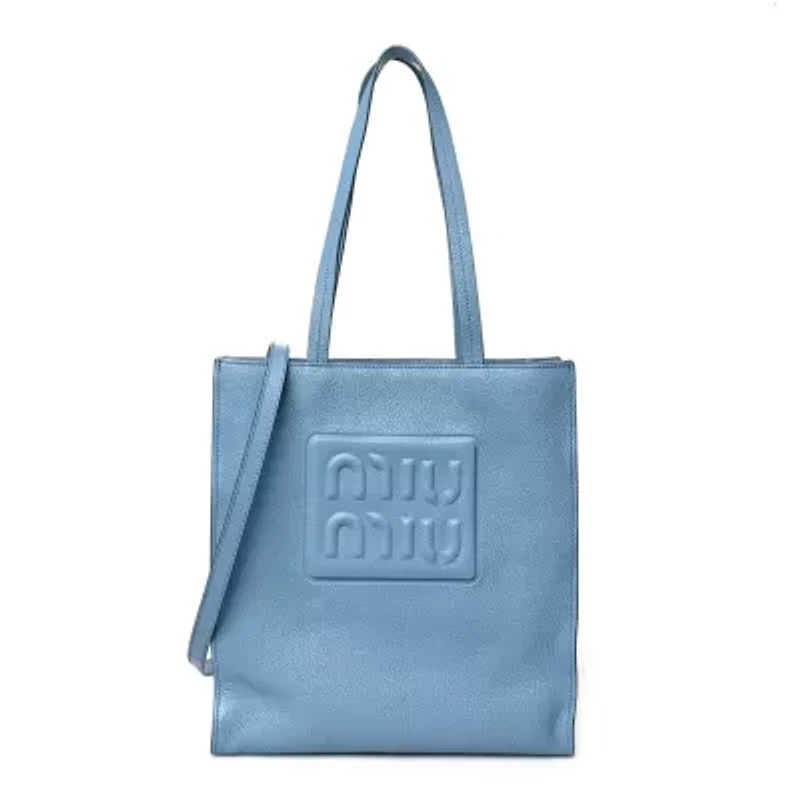 Miu Miu Goatskin Madras Tote Astrale -FINAL SALE NO RETURNS