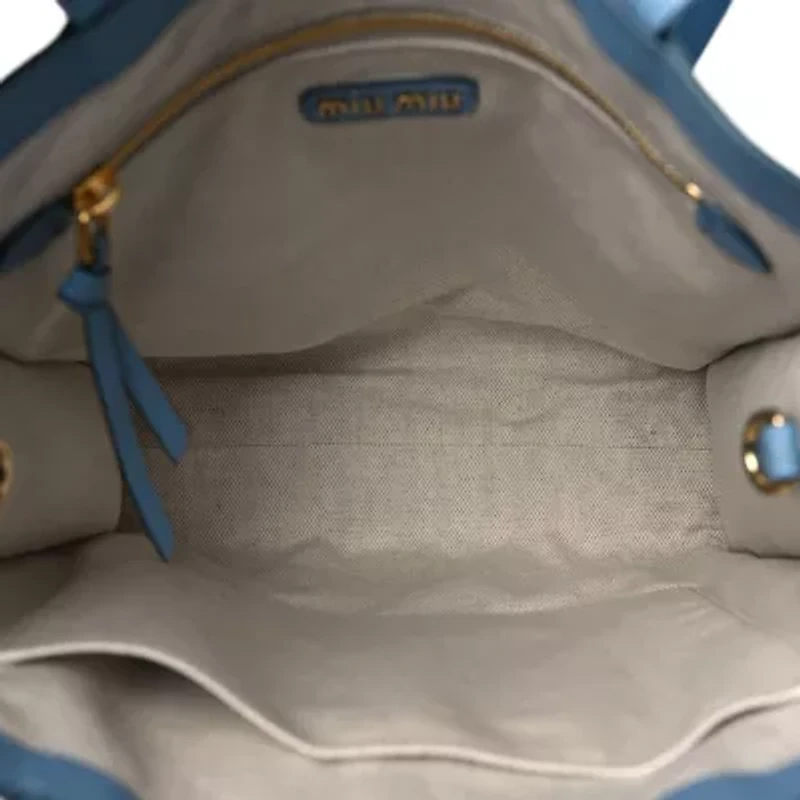 Miu Miu Goatskin Madras Tote Astrale -FINAL SALE NO RETURNS