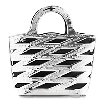 Balenciaga Metallic Calfskin Small Neo Basket Tote Silver -FINAL SALE NO RETURNS