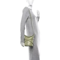Alexander McQueen Calfskin The Curve Small Shoulder Bag Sage -FINAL SALE NO RETURNS