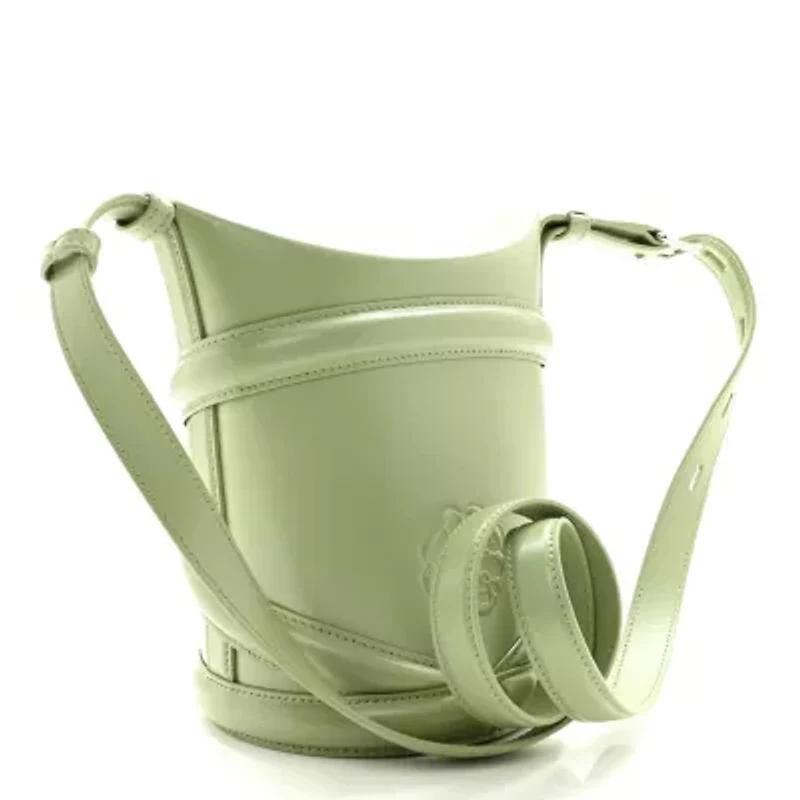 Alexander McQueen Calfskin The Curve Small Shoulder Bag Sage -FINAL SALE NO RETURNS