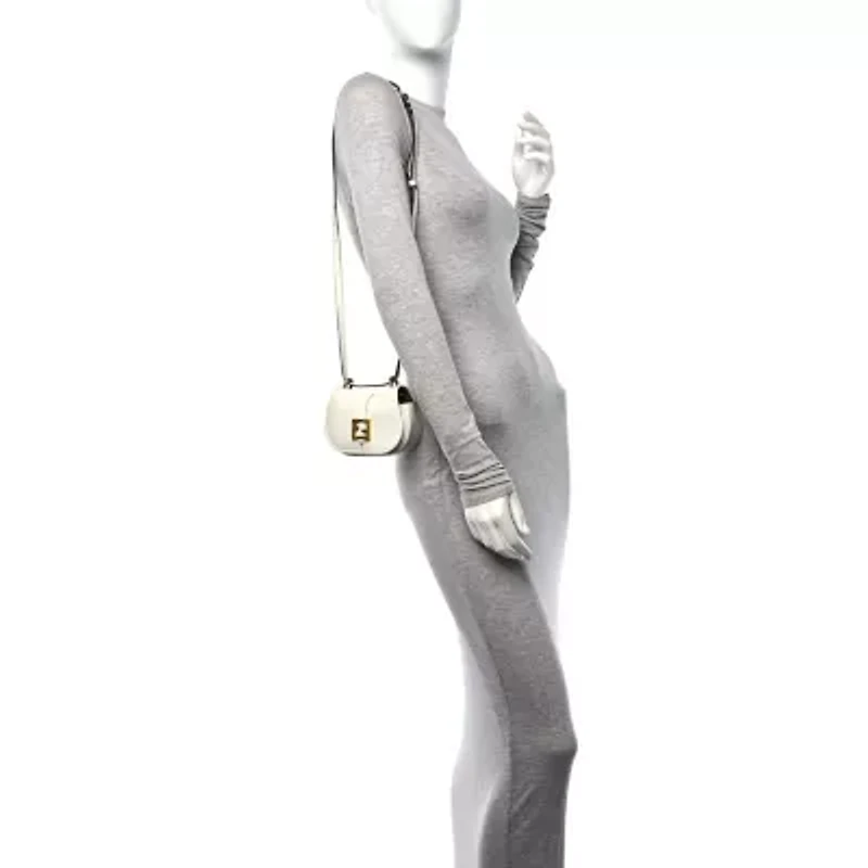 Fendi Vitello Brenta Cher Mini Fendi C'mon White Ice -FINAL SALE NO RETURNS