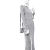 Alexander McQueen Calfskin The Curve Mini Bucket Bag Pale Grey -FINAL SALE NO RETURNS