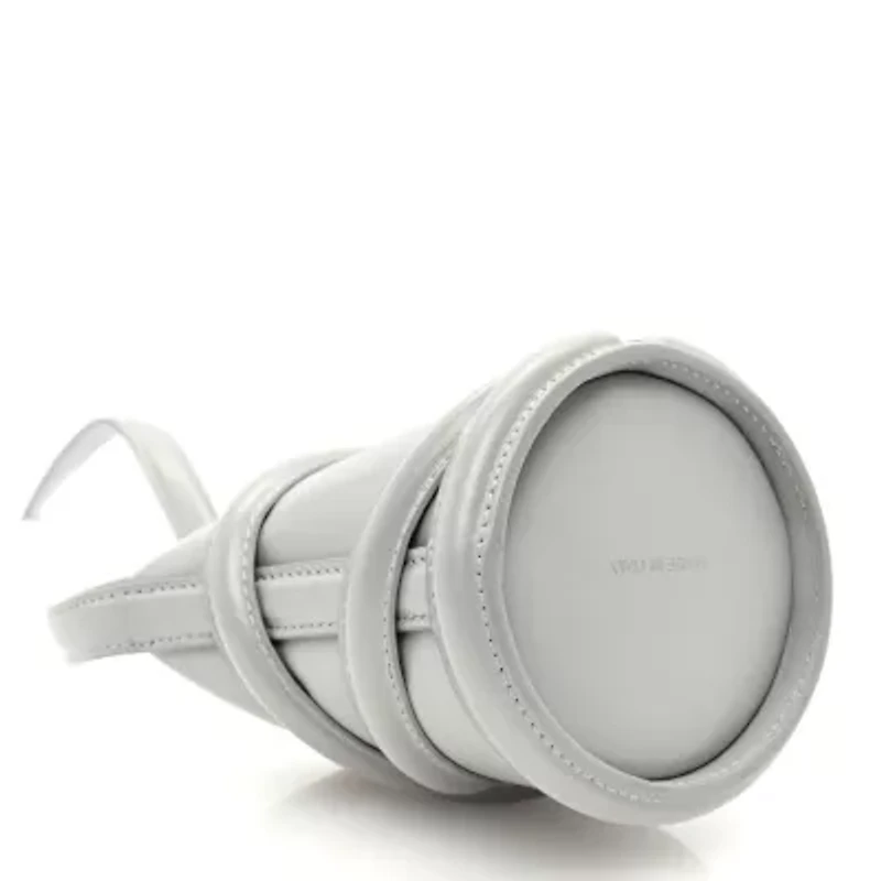 Alexander McQueen Calfskin The Curve Mini Bucket Bag Pale Grey -FINAL SALE NO RETURNS