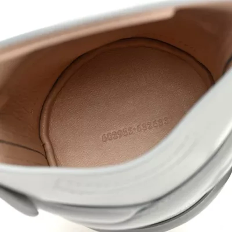 Alexander McQueen Calfskin The Curve Mini Bucket Bag Pale Grey -FINAL SALE NO RETURNS