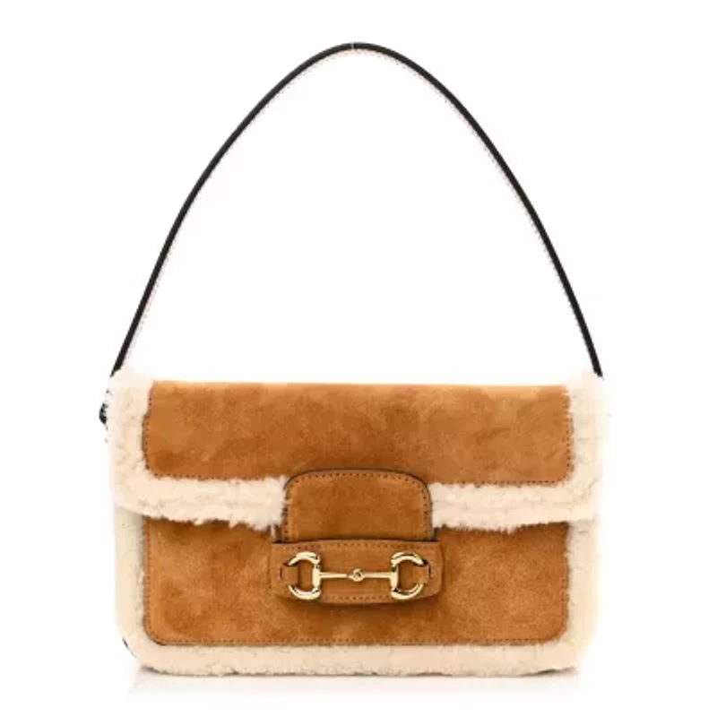 Gucci Shearling Horsebit 1955 Shoulder Bag -FINAL SALE NO RETURNS