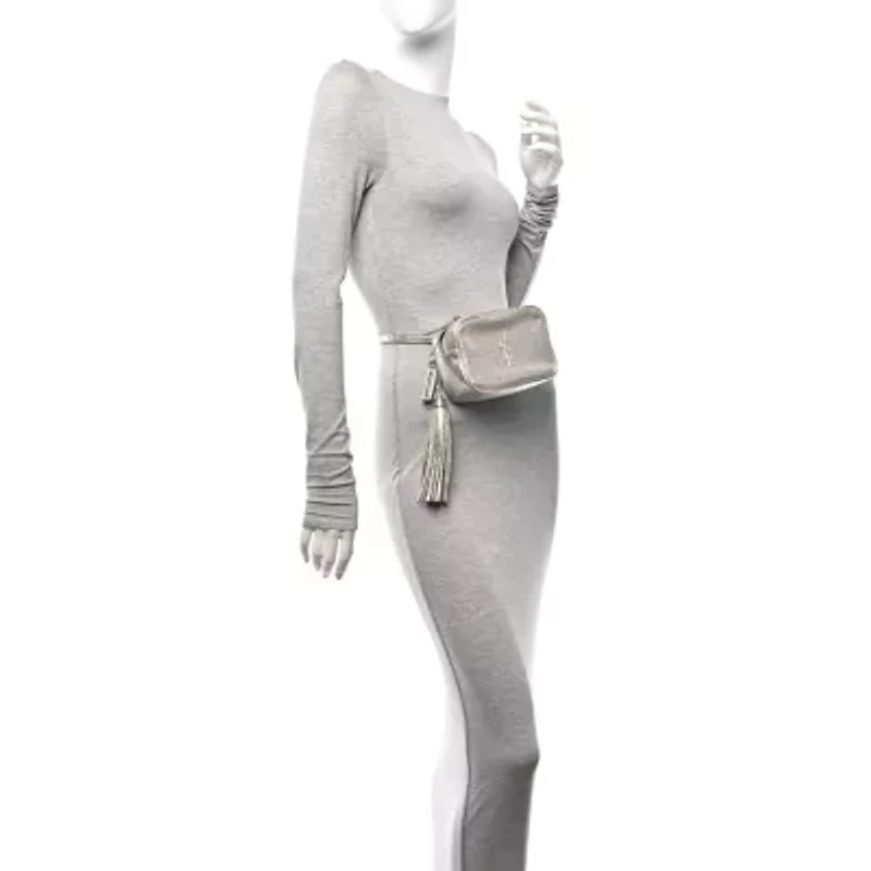 Saint Laurent Metallic Lambskin Monogram Lou Belt Bag -FINAL SALE NO RETURNS