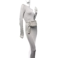 Saint Laurent Metallic Lambskin Monogram Lou Belt Bag -FINAL SALE NO RETURNS