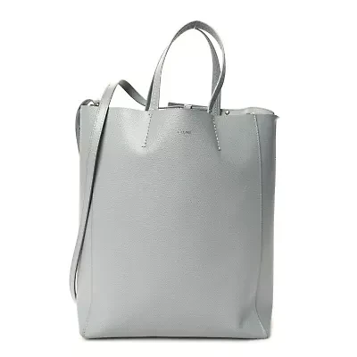 Celine Grained Calfskin Small Vertical Cabas Mineral -FINAL SALE NO RETURNS