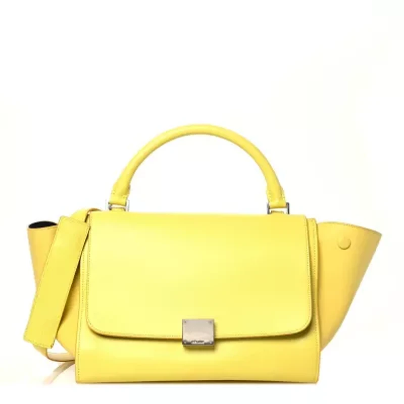Celine Liege Calfskin Small Trapeze Fluo Yellow -FINAL SALE NO RETURNS