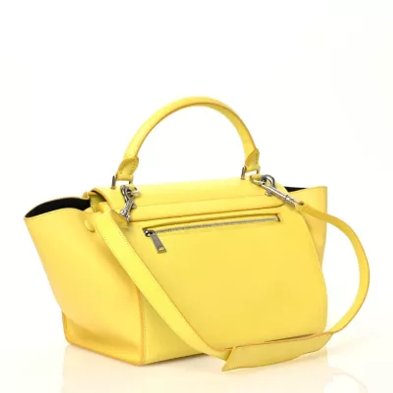 Celine Liege Calfskin Small Trapeze Fluo Yellow -FINAL SALE NO RETURNS