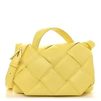 Bottega Veneta Nappa Intreccio Padded Top Handle Shoulder Bag Sherbert -FINAL SALE NO RETURNS