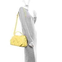 Bottega Veneta Nappa Intreccio Padded Top Handle Shoulder Bag Sherbert -FINAL SALE NO RETURNS