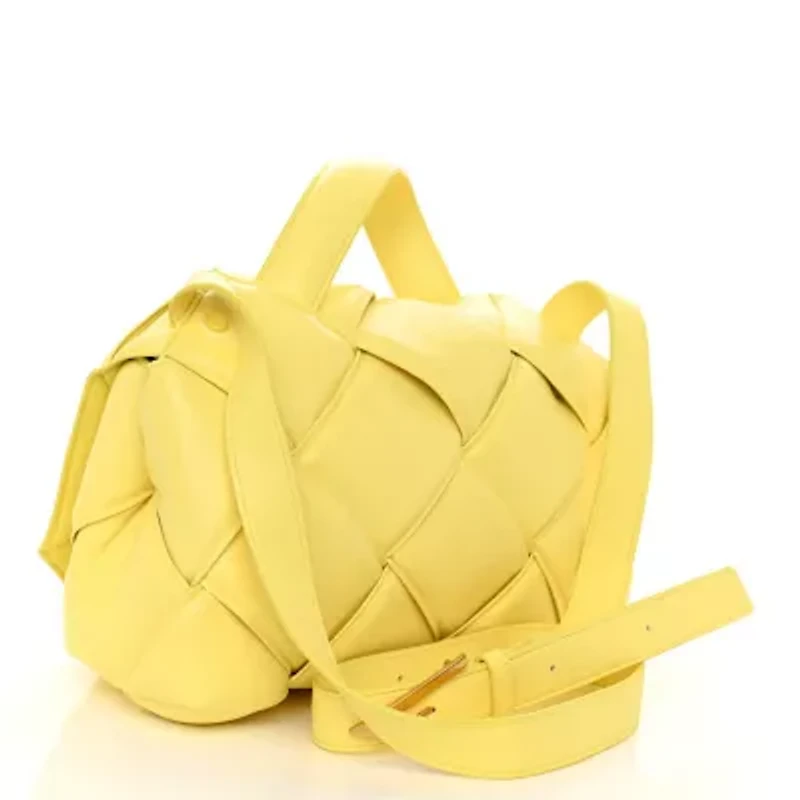 Bottega Veneta Nappa Intreccio Padded Top Handle Shoulder Bag Sherbert -FINAL SALE NO RETURNS