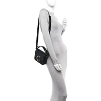 Chloe Shiny Calfskin Suede Mini C Double Carry Black -FINAL SALE NO RETURNS