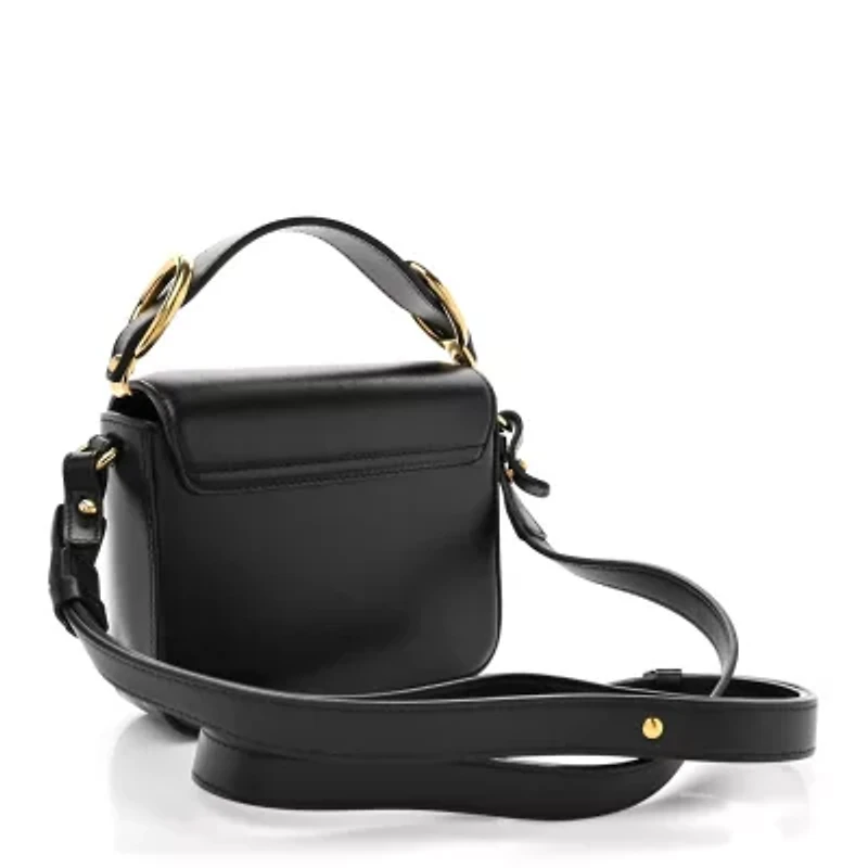 Chloe Shiny Calfskin Suede Mini C Double Carry Black -FINAL SALE NO RETURNS