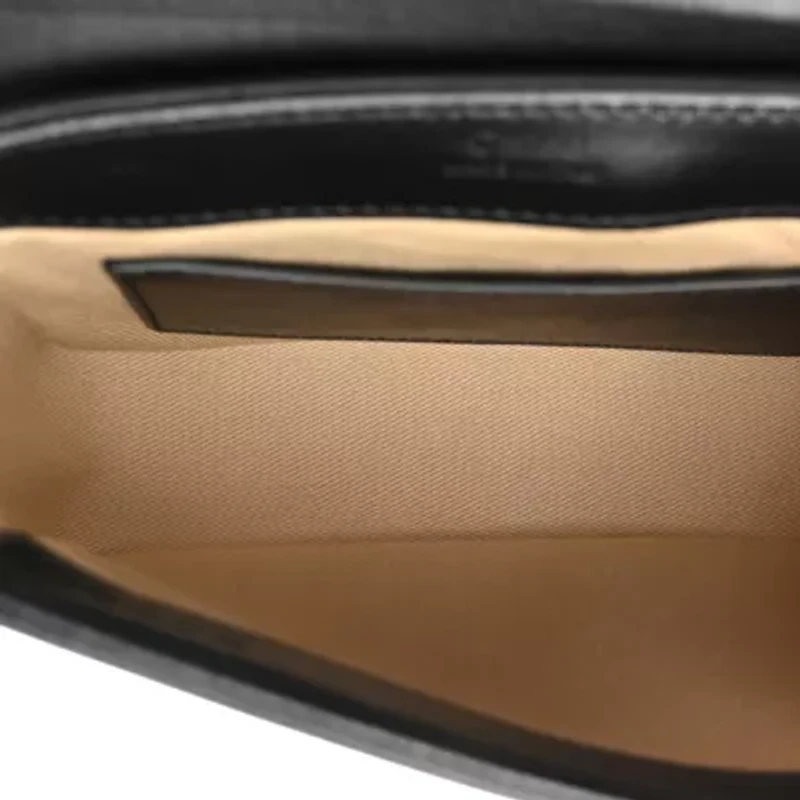 Chloe Shiny Calfskin Suede Mini C Double Carry Black -FINAL SALE NO RETURNS
