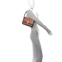 Saint Laurent Quilted Suede Spazzolato Medium Solferino Shoulder Bag Pink Black -FINAL SALE NO RETURNS
