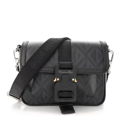 Dior Coated Canvas CD Diamond Mini Hit The Road Bag Black -FINAL SALE NO RETURNS