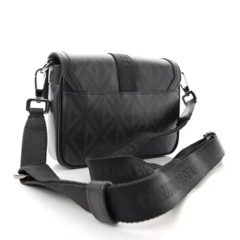 Dior Coated Canvas CD Diamond Mini Hit The Road Bag Black -FINAL SALE NO RETURNS