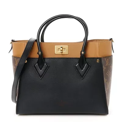 Louis Vuitton Calfskin Monogram On My Side Greige -FINAL SALE NO RETURNS