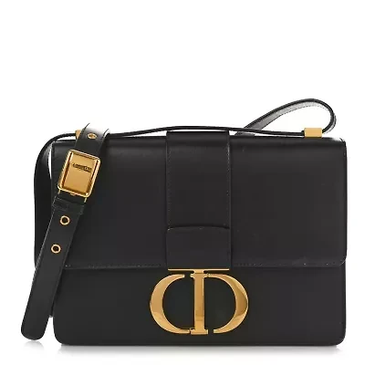 Dior Smooth Calfskin 30 Montaigne Flap Bag Black -FINAL SALE NO RETURNS