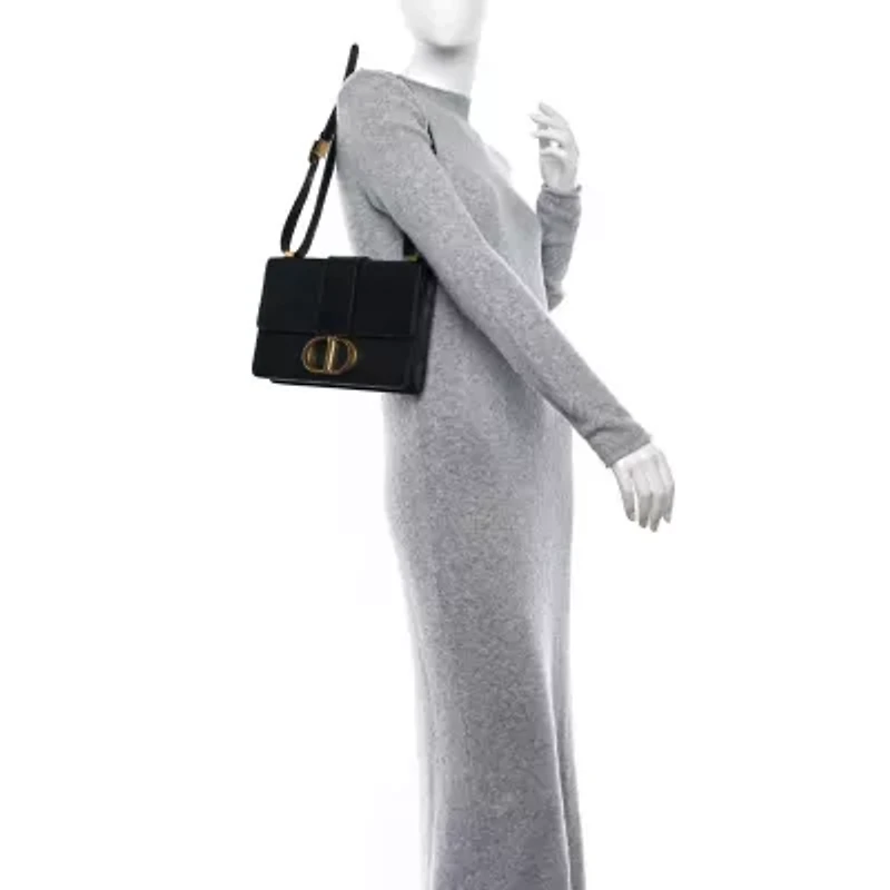 Dior Smooth Calfskin 30 Montaigne Flap Bag Black -FINAL SALE NO RETURNS