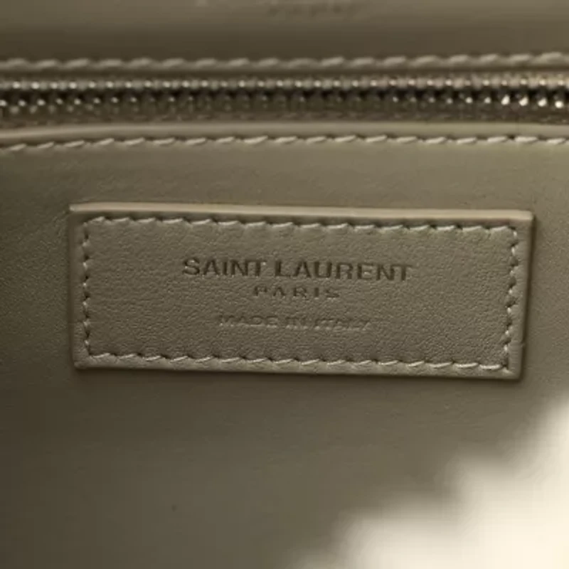 Saint Laurent Calfskin Shearling Monogram Medium Niki Chain Satchel Grey -FINAL SALE NO RETURNS