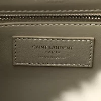 Saint Laurent Calfskin Shearling Monogram Medium Niki Chain Satchel Grey -FINAL SALE NO RETURNS