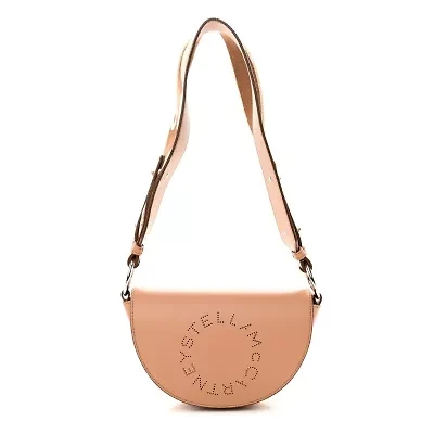 Stella McCartney Eco Soft Alter Nappa Perforated Logo Mini Marlee Nude -FINAL SALE NO RETURNS