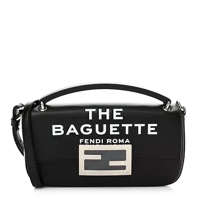 Fendi X MARC JACOBS Nappa Logo Phone Baguette Black -FINAL SALE NO RETURNS