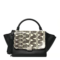 Celine Snakeskin Medium Trapeze Black White -FINAL SALE NO RETURNS