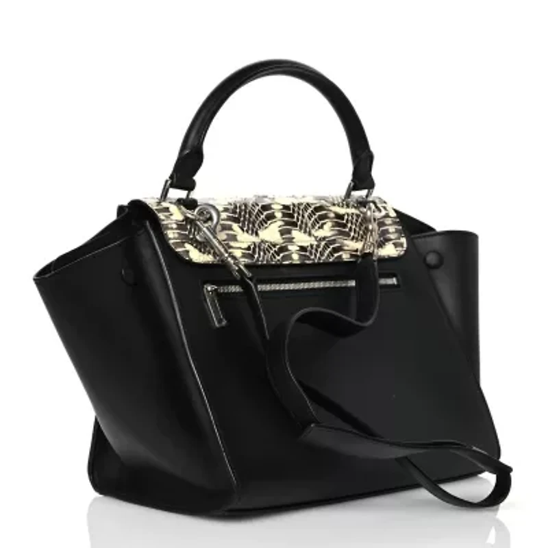 Celine Snakeskin Medium Trapeze Black White -FINAL SALE NO RETURNS